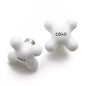 Signature Hardware-Small Porcelain Cross Handles-Pair of 2-White/Brushed Nickel