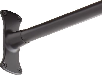 Signature Hardware 466803 60" x 48" Corner Brass Shower Rod - Matte Black