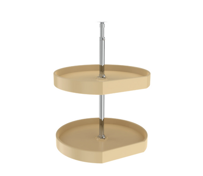 Rev-A-Shelf LD-2262-32-15-1 20" D Shape 2 Tiered Polymer Lazy Susan, Almond