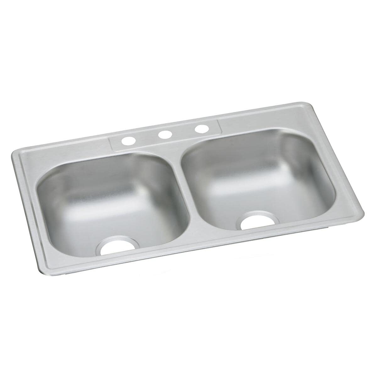 Dayton D233223 Equal Double Bowl Top Mount Stainless Steel Sink