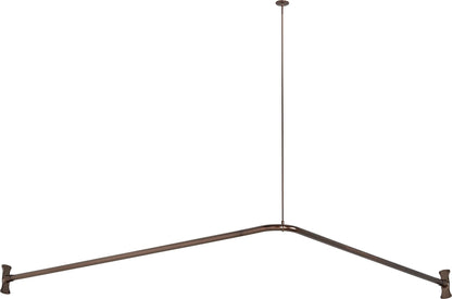 Signature Hardware 466803 60" x 48" Corner Brass Shower Rod - Matte Black