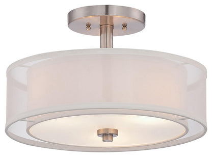 Minka Lavery 4107-84 Parsons Studio Semi-Flush, 3-Light, Brushed Nickel