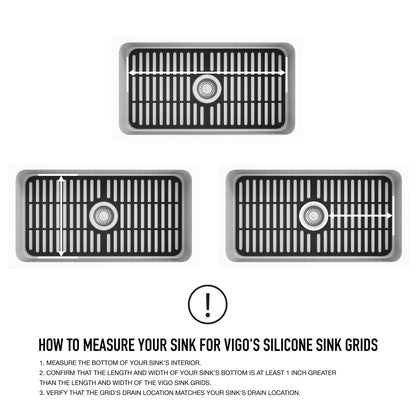 VIGO VGSG2512MB 25x13" Silicone Kitchen Sink Grid Single Basin Matte Black