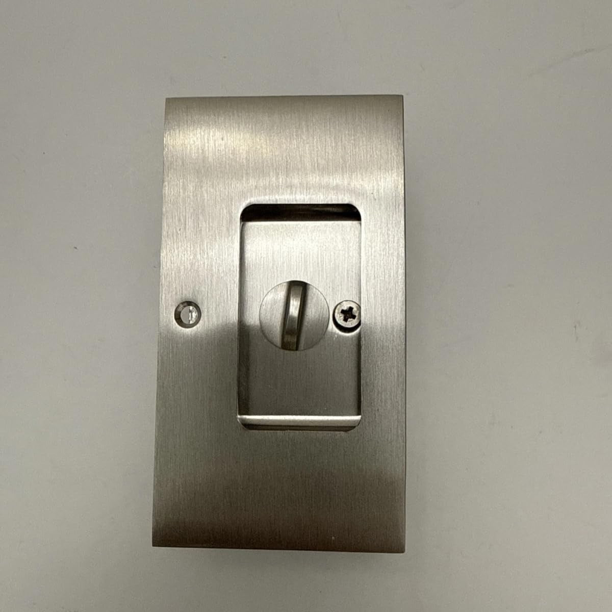 Emtek 2108 Modern Rectangular Privacy Pocket Door Lock - Satin Nickel
