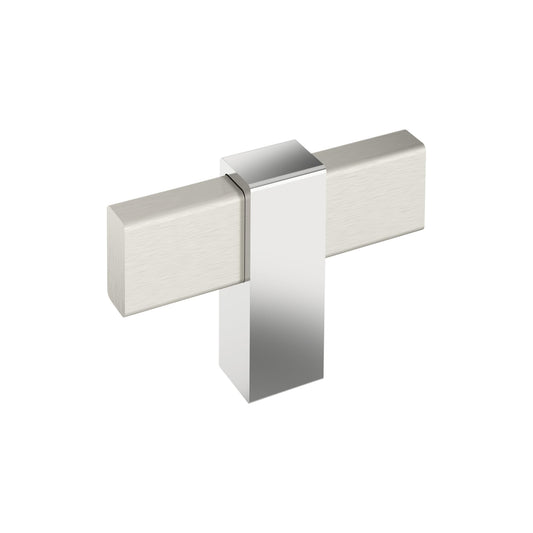 Amerock Mulino 2-3/8" Satin Nickel/Polished Chrome Cabinet Knob, BP36720G1026