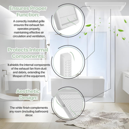 Bathroom Exhaust Fan Replacement Grille/Cover - 11-3/8" x 12" x 1"