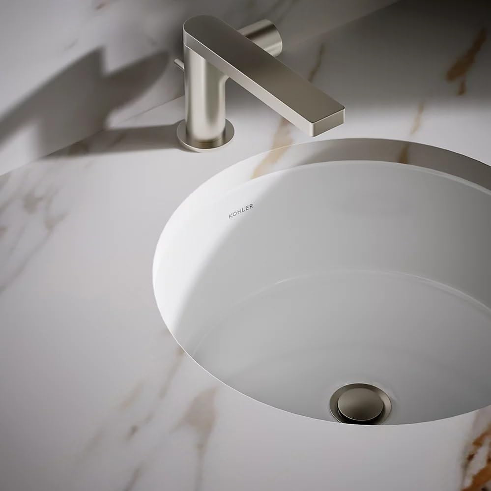 Kohler K-2883-96 1-Bowl Round Undermount Bath Sink Biscuit