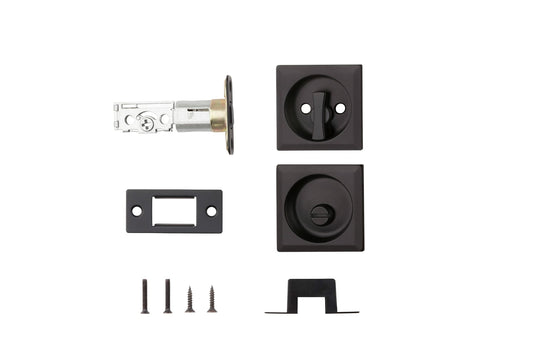 Kwikset 335SQT-11P Square Privacy Pocket Door Lock Venetian Bronze Finish