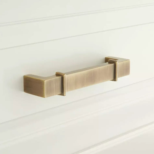 Signature Hardware 9" Marta Solid Brass Cabinet Pull - Antique Brass