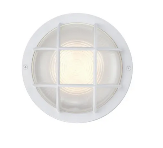 Westinghouse 6113900 8" Tall LED Outdoor Wall Sconce - Circular - White
