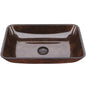 VIGO VG07089 Donatello 18"x13"x4" Over Counter Glass Vessel Sink Reddish Brown