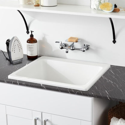 Signature Hardware SHLS2522WH Medford 25" Drop In Sgl Basin Acrylic Laundry Sink