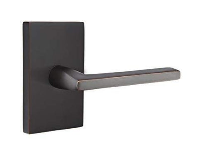 Emtek 5052HLOUS15LH Dummy Modern Rectangular Rosette Helios Lever Satin Nickel