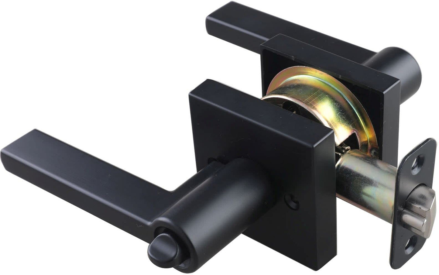 Miseno MLK1022 Lorton Flat Bar Keyed Entry Door Lever Set Satin Nickel