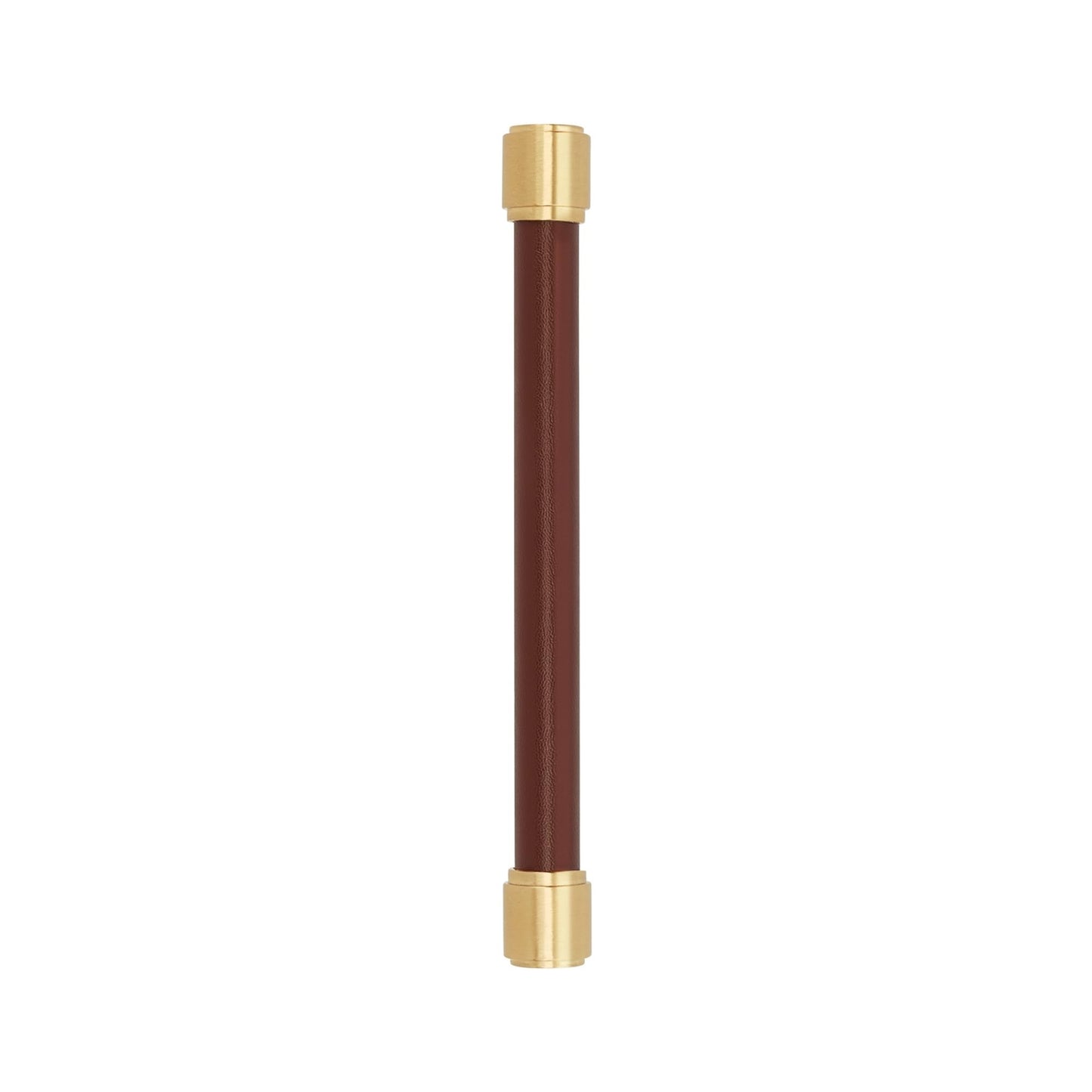 Amerock BP37539BRMLBR Lazzara 6-5/16" C2C Brown Leather Pull-Brushed Gold