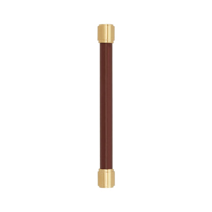 Amerock BP37539BRMLBR Lazzara 6-5/16" C2C Brown Leather Pull-Brushed Gold