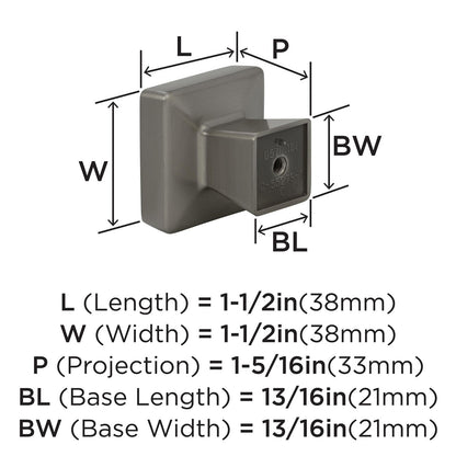 Amerock BP55273G10 Blackrock Cabinet Knob Satin Nickel 1-1/2"