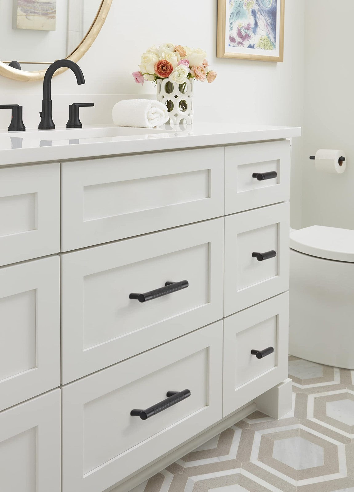 Amerock BP36558BBR Bronx Kitchen Cabinet Pull Black Bronze 5-1/16" C2C