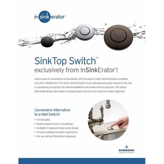 InSinkErator STS-00 Garbage Disposal Air Switch Kit, Dual Outlet Sink Top Switch