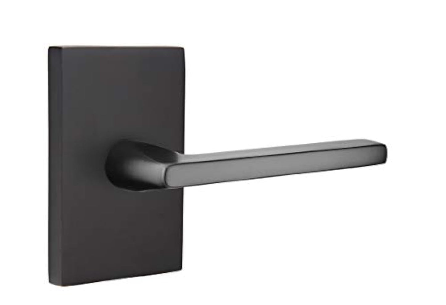 Emtek 5112HLORHUS19 Passage Set Rectangular Rosette Helios Lever, Flat Black, RH
