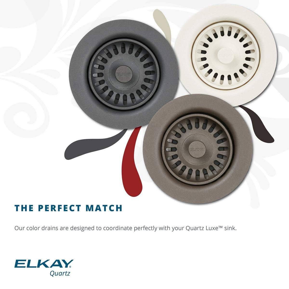 Elkay LKQD35GS Polymer 3.5" Disposer Flange Removable Basket Strainer Greystone