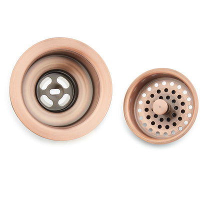 Signature Hardware SH171AC 4-1/2" Basket Strainer with Tailpiece - Satin Copper