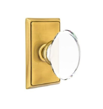EMTEK 8121HTUS7 Hampton Crystal Passage Knob Antique Brass