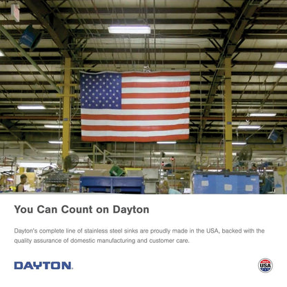 Dayton D233223 Equal Double Bowl Top Mount Stainless Steel Sink