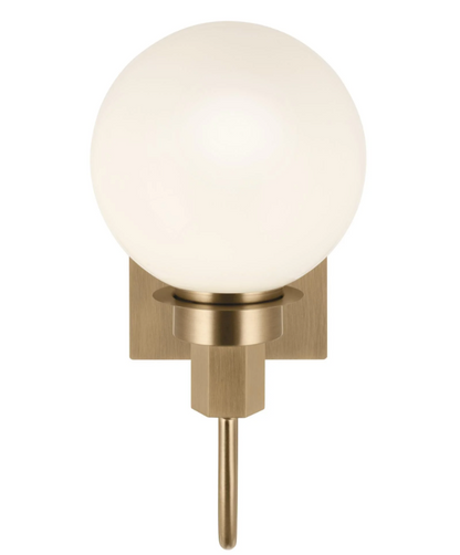 Kichler Hex 12" Wall Sconce Champagne Bronze With Opal Glass Shade - 55149CPZ