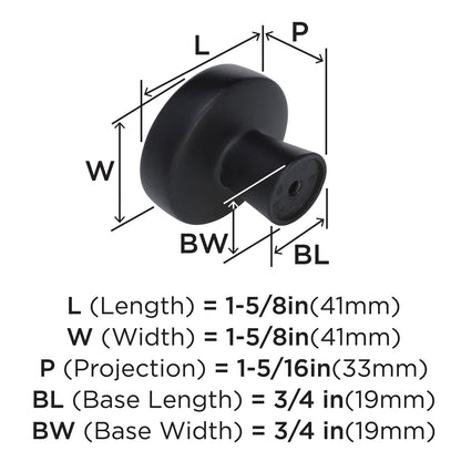 Amerock Cabinet Knob Black Bronze 1-5/8 inch (41 mm) Diameter Blackrock 1 Pack