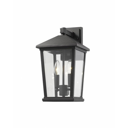Z-Lite 568M-BK 2 Light Outdoor Wall Sconce, Black