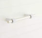 Signature Hardware 6-5/16"Linette Solid Brass Cabinet Pull-White/Polished Nickel