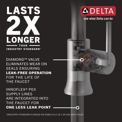 Delta Faucet 599-PN-PR-MPU-DST Pivotal Lumicoat Bathroom Faucet Polished Nickel