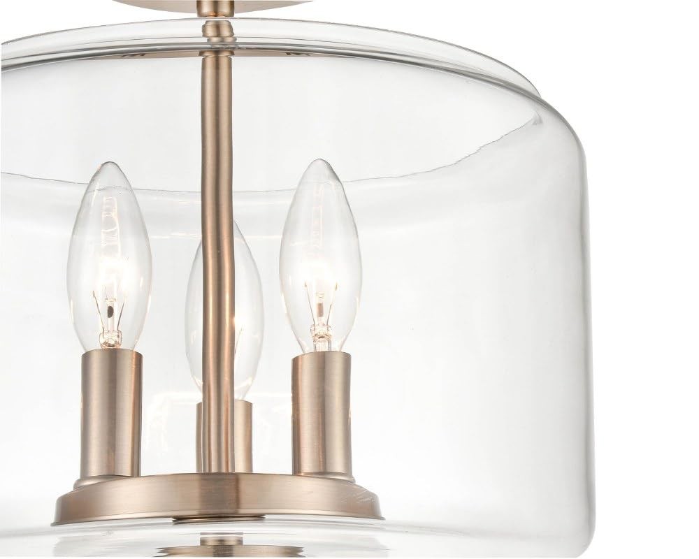 Millennium 6923-CH Transitional Three Light Semi-Flush Mount  Chrome Finish