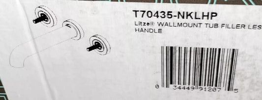 Brizo Litze®: Two-Handle Wall Mount Tub Filler - Less Handles - T70435-NKLHP