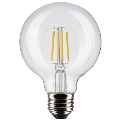 Satco S21227 4.5w G25 Globe Filament LED 3000K Medium Base Dimmable - 2 Pack
