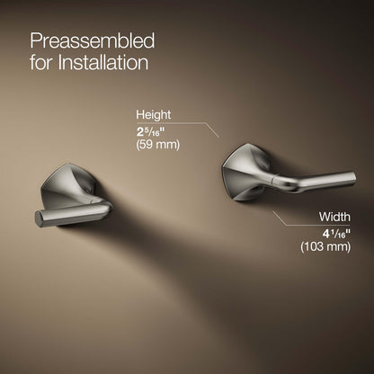 KOHLER T27013-4-SN Occasion Wall-Mount Bathroom Lever Handles Polished Nickel