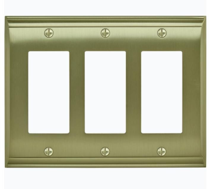 Amerock BP36506BBZ Wall Plate Golden Champagne 3 Rocker Switch Plate Cover
