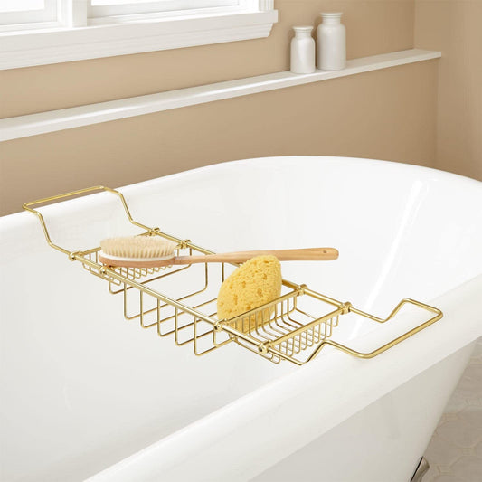 Signature Hardware 123696 Nottingham Brass Tub Caddy - Polished Brass