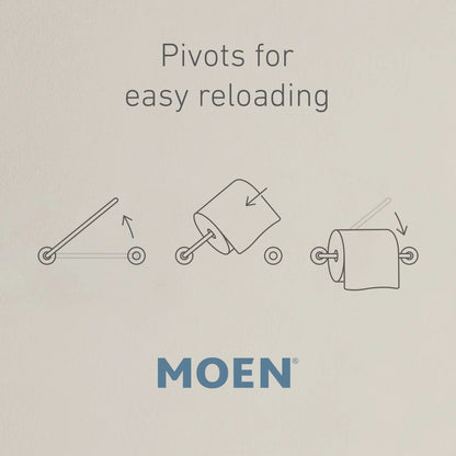 Moen YB5208CH Wynford Double Post Pivoting Toilet Paper Holder, Chrome