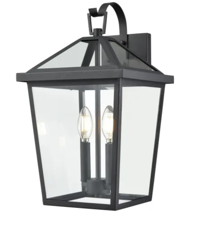 Millennium Lighting Mensun 2 Light 18" Outdoor Wall Sconce w/Clear Glass-Black