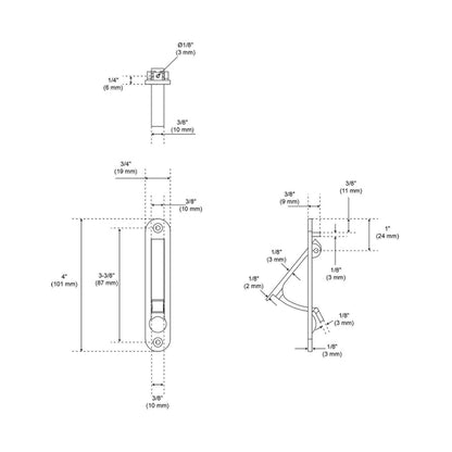 Signature Hardware 00967646 Darnell 3-3/8" C2C Single Door Pull - Brushed Nickel