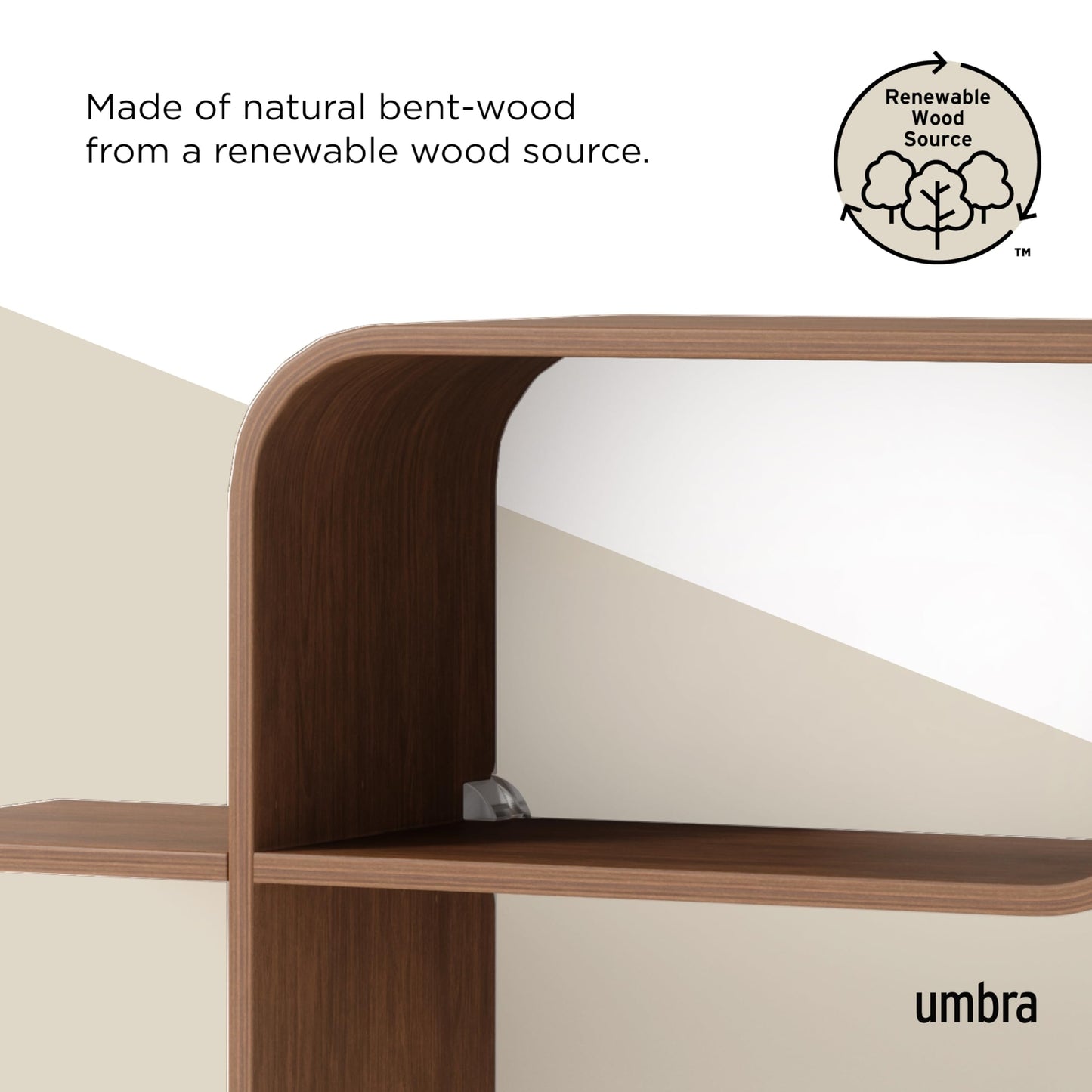 Umbra 1017571-1055 Montage Wall Shelf Light Walnut
