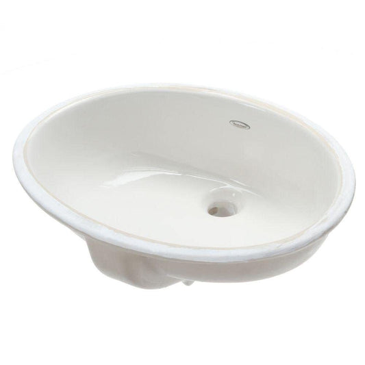 AS Ovalyn Ceramic undermount Oval Bathroom sink, 19.6" L x 17.6" W x 9" H, White