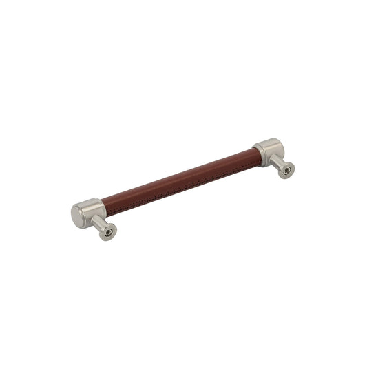 Amerock BP37539BRMLBR Lazzara 6-5/16" C2C Brown Leather Pull-Brushed Gold