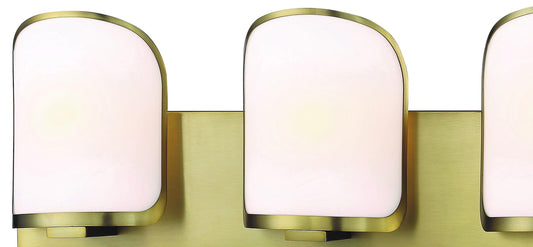 Minka Lavery 2453-695 Bishop Crossing Etched White Glass Vanity Light Soft Brass
