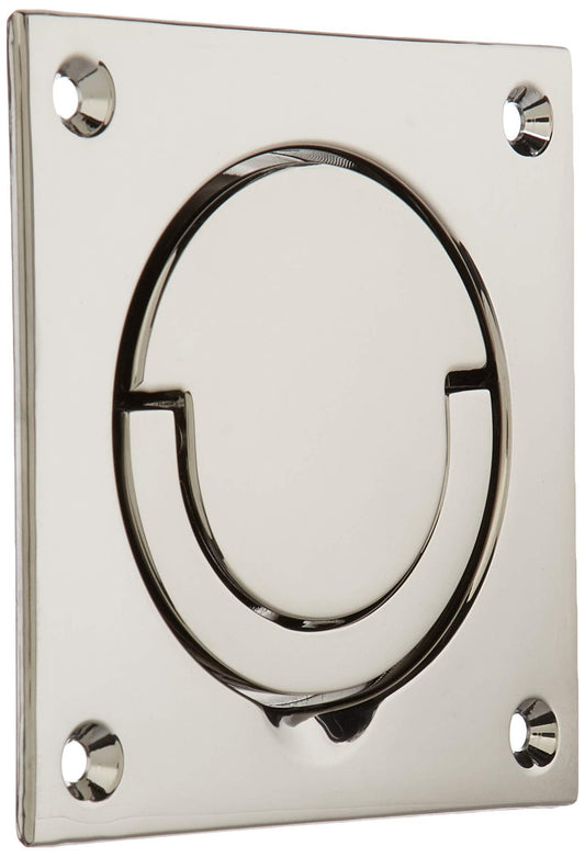 Baldwin 0397.055 Flush Ring Pull, Lifetime Bright Nickel