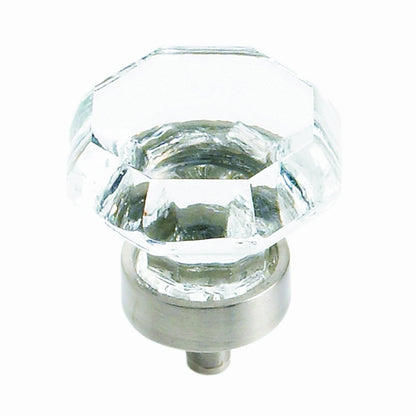 Amerock BP53704G10 Classic Cabinet Knob Clear/Satin Nickel 1-5/16" Diameter