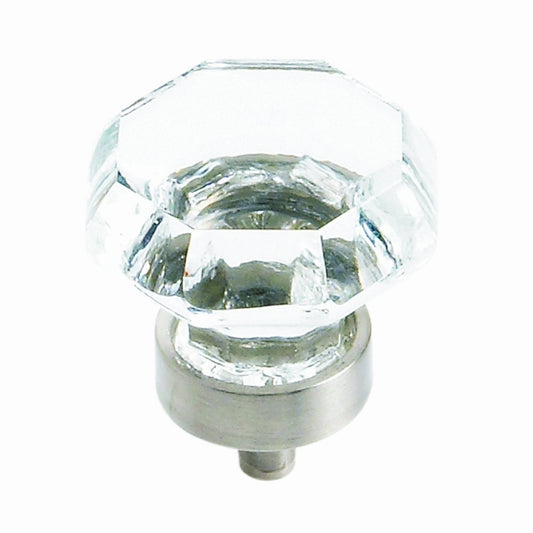 Amerock BP53704G10 Classic Cabinet Knob Clear/Satin Nickel 1-5/16" Diameter