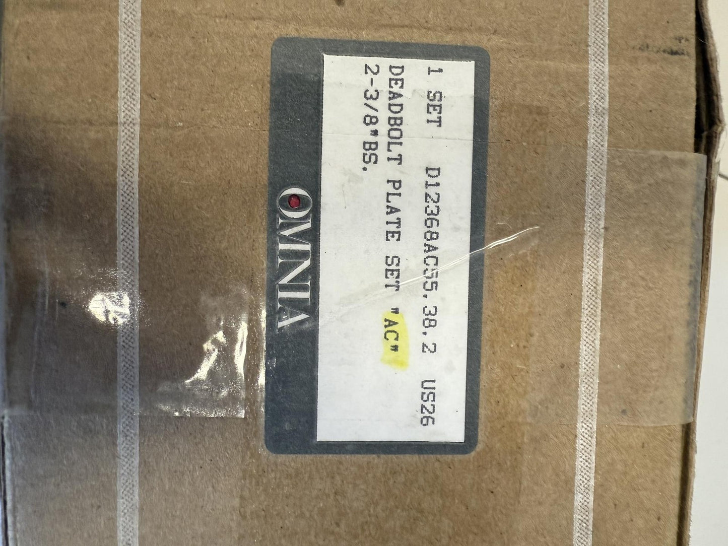Omnia D12368 Deadbolt Lever Lockset With Plates - Polished Chrome